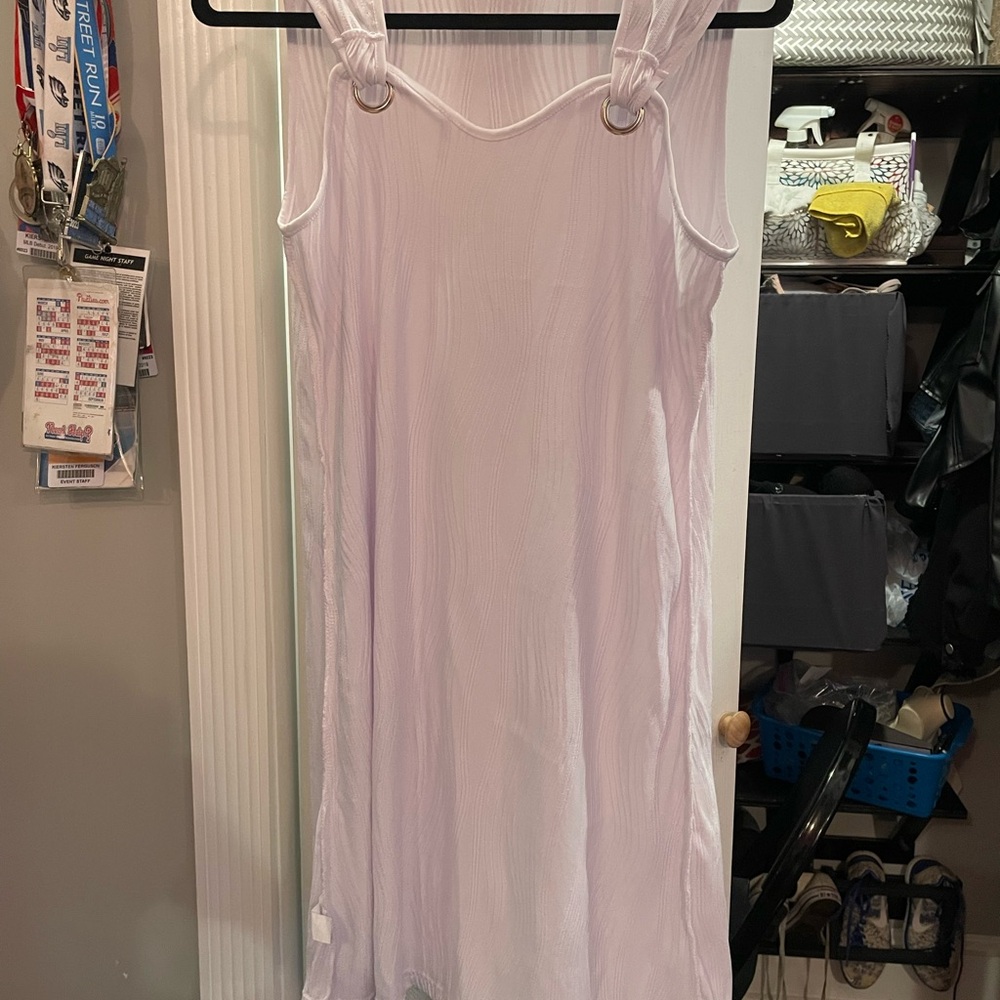 White Full Length Chemise with Thin Straps